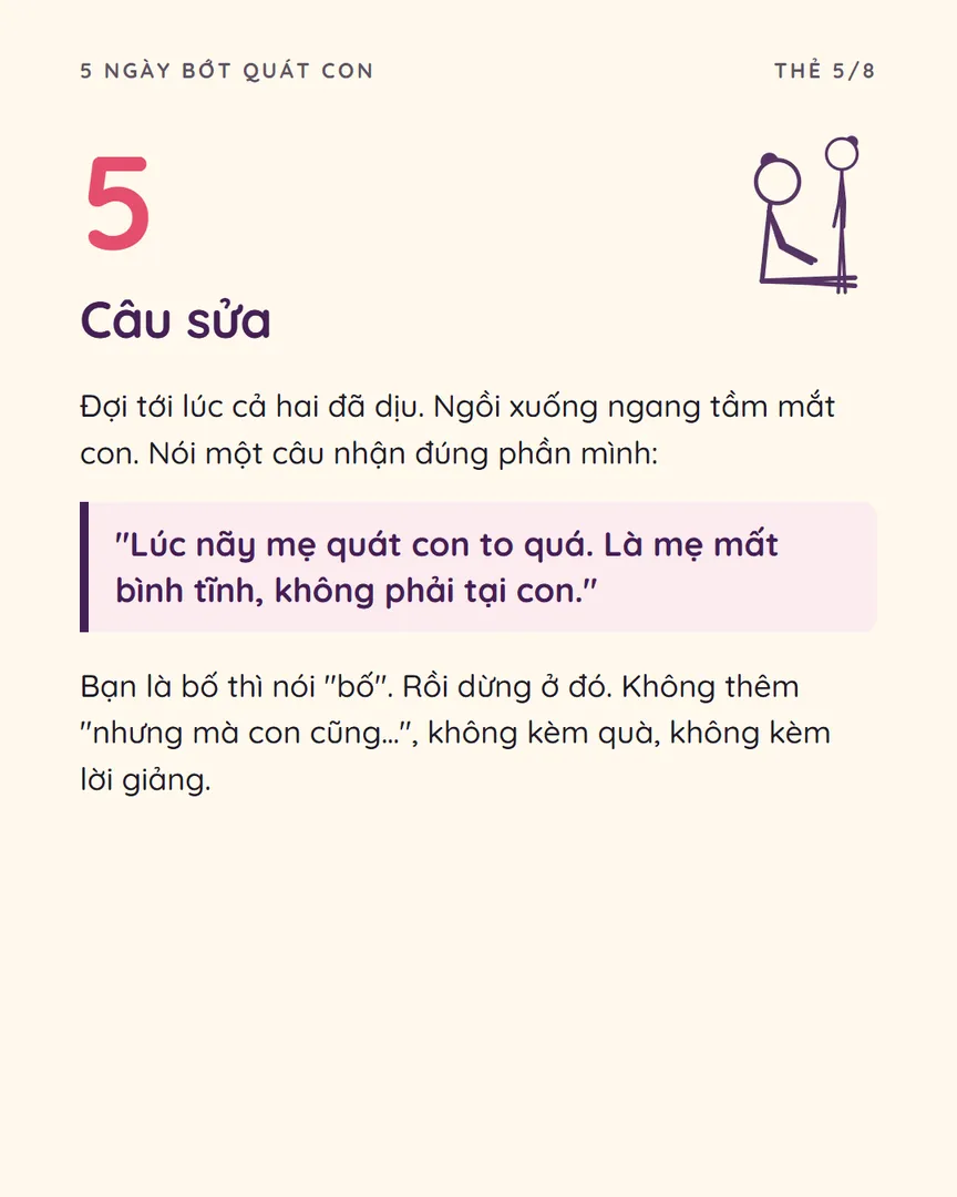 Câu sửa sau khi lỡ quát con, thẻ xem trước
